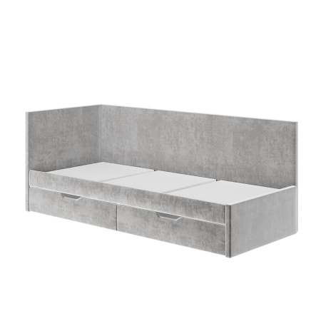 Кровать односпальная "Лео" КР-49 (Белый/Хром/ЛДСП настил)