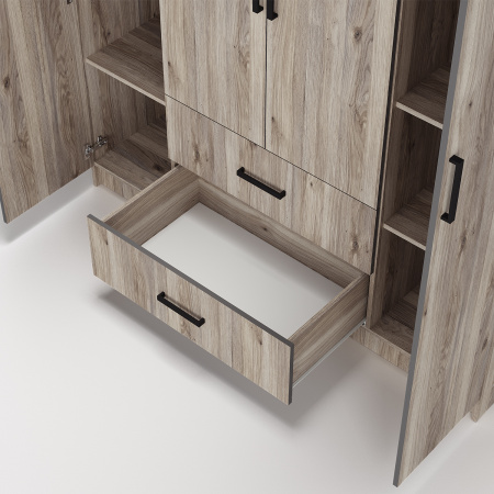 "Титан" шкаф 4-х створчатый (дуб смоки)