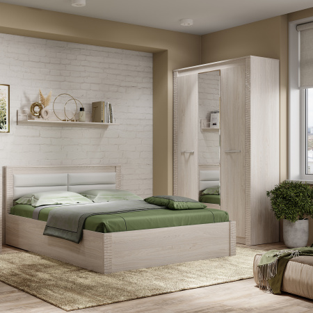 Шкаф 3-х створчатый "Монако" ШК-38 (ясень белый/F12)