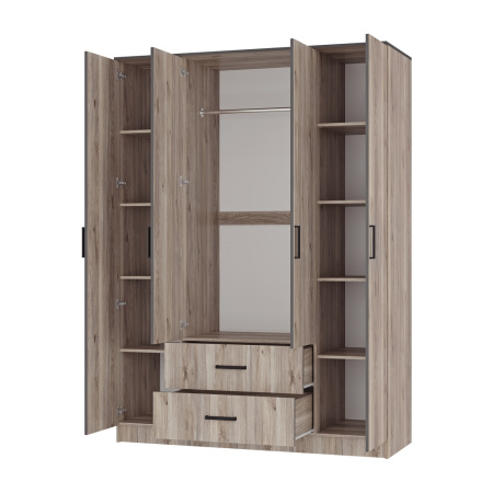 "Титан" шкаф 4-х створчатый (дуб смоки)