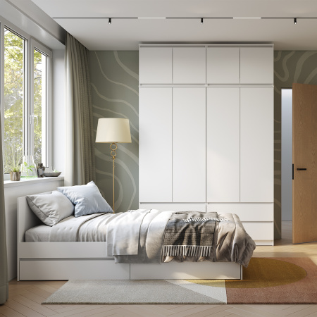 Шкаф 2-х створчатый "Симпл" ШК-03 (белый)