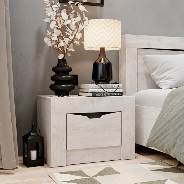 Тумба прикроватная "Леонардо" ТБ-25 (Бетон пайн светлый/графит)