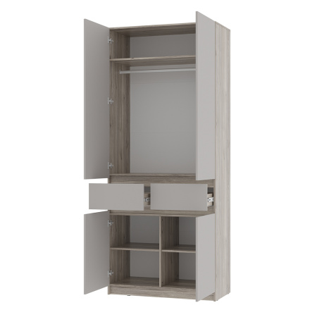 Шкаф 2-х створчатый "Багира" ШК-03 (Дуб смоки/Кашемир)