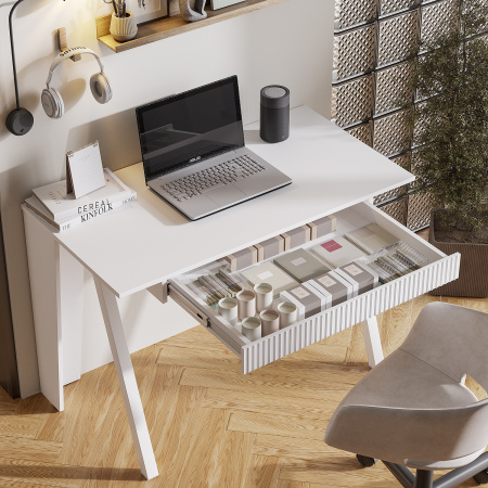 Стол письменный "Монблан" ПС-04 белый (Белый/лофт белый (М17))