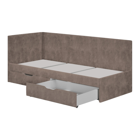 Кровать односпальная "Лео" КР-49 (Белый/Маренго/ЛДСП настил)