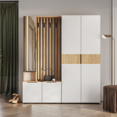 Прихожая "Сандра" ПР-03 (Крафт/Белый)