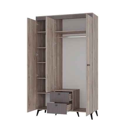 Шкаф 3-х створчатый "Кассандра" ШК-08 (Дуб смоки/MF 14)