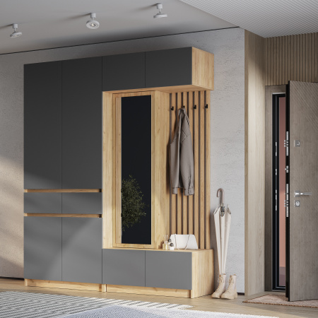 Шкаф 2-х створчатый "Багира" ШК-03 (Крафт/Графит)