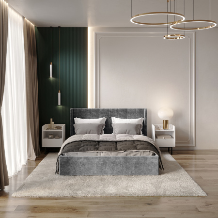 Кровать 1,6 м "Версаль" КР-18 (Грифельный)