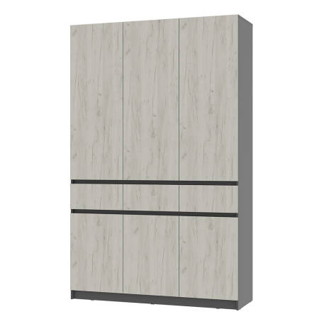 Шкаф 3-х створчатый "Багира" ШК-08 (Графит/Крафт белый)