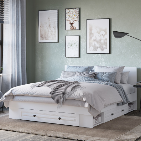 Кровать 1,6 м "Софт" КР-16 (Белый/Эмаль белая (F26))