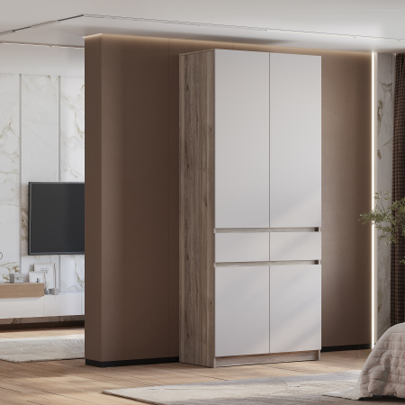 Шкаф 2-х створчатый "Багира" ШК-03 (Дуб смоки/Кашемир)