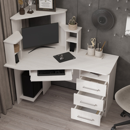 "Каспер" стол компьютерный (ясень белый)