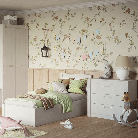 Кровать 0,9 м "Монако" КР-17 (ясень белый/F12)