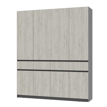 Шкаф 4-х створчатый "Багира" ШК-13 (Графит/Крафт белый)