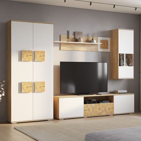 Шкаф 2-х створчатый "Тиволи" ШК-01 (Крафт/Белый) Шкаф 2-х створчатый "Тиволи" ШК-01 (Крафт/Белый)