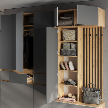 Шкаф 2-х створчатый "Багира" ШК-03 (Крафт/Графит)