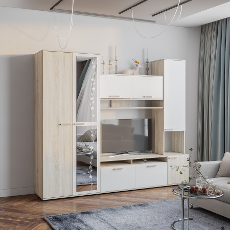 Гостиная "Лукас" (Сонома/белый)