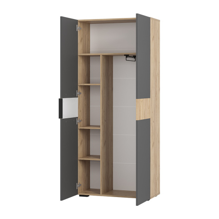 Шкаф 2-х створчатый "Сандра" ШК-04 (Крафт/Графит/Тортуга (M27))