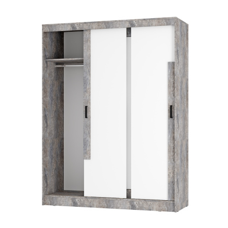 Шкаф-купе "Смарт" ШКК-06 (Цемент светлый/белый)