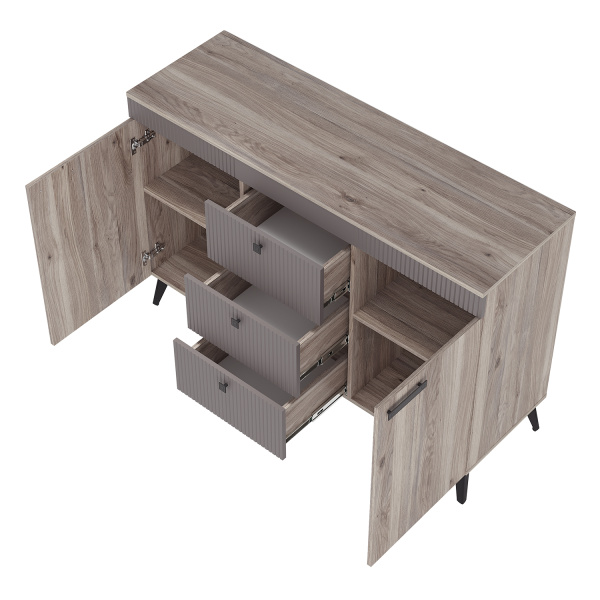 Комод "Кассандра" КМ-12 (Дуб Смоки/MF14)