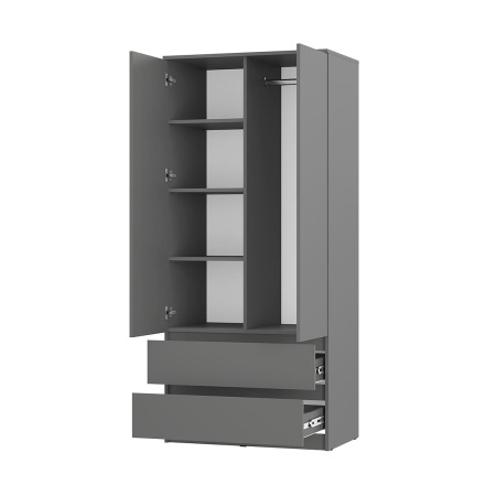 Шкаф 2-х створчатый "Симпл" ШК-03 (графит)