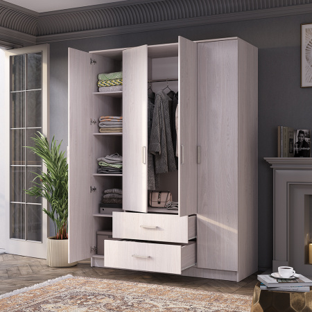 "Титан" шкаф 4-х створчатый (Ясень белый)