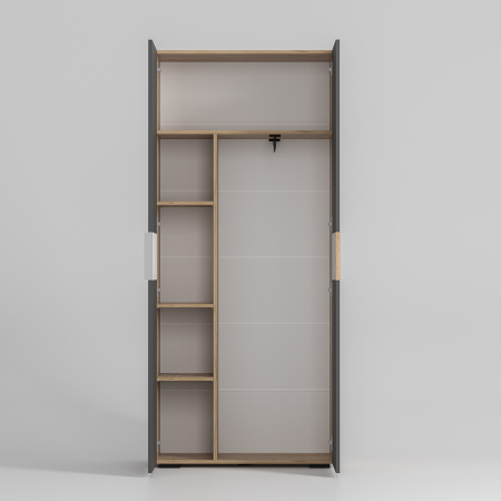 Шкаф 2-х створчатый "Сандра" ШК-04 (Крафт/Графит/Тортуга (M27))