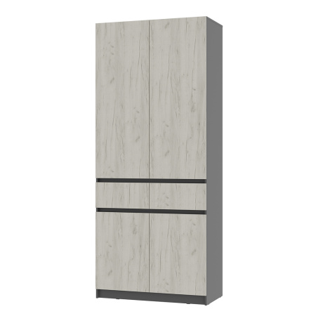 Шкаф 2-х створчатый "Багира" ШК-03 (Графит/Крафт белый)