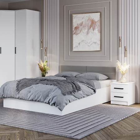 Кровать 1,6 м "Фьюжн" (Белый)