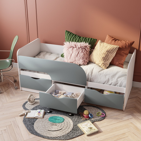 Кровать 0,9 м "Стандарт" КР-22 NEW (Белый/MF11)