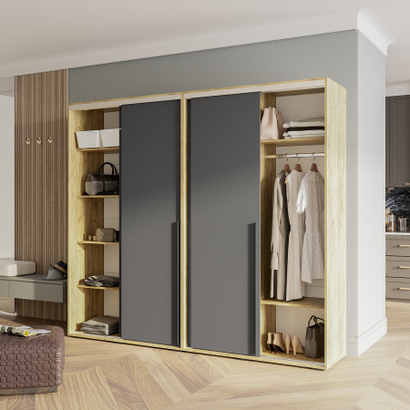 Шкаф-купе "Тайм" ШКК-03 МБ (крафт/графит)