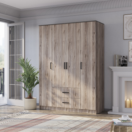 "Титан" шкаф 4-х створчатый (дуб смоки)