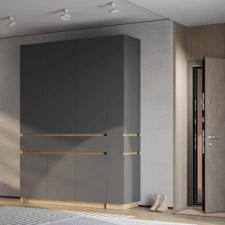 Шкаф 3-х створчатый "Багира" ШК-08 (Крафт/Графит)