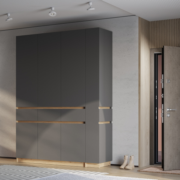 Шкаф 3-х створчатый "Багира" ШК-08 (Крафт/Графит)