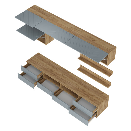 Гостиная "Камелия" ГС-01 (Крафт/шарли бриз (MF11)