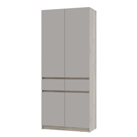 Шкаф 2-х створчатый "Багира" ШК-03 (Дуб смоки/Кашемир)