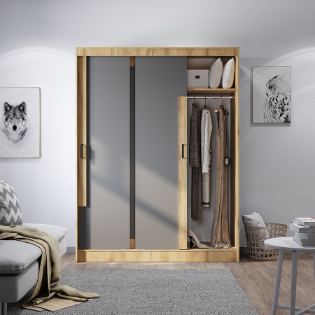 Шкаф-купе "Смарт" ШКК-06 (Крафт/графит)