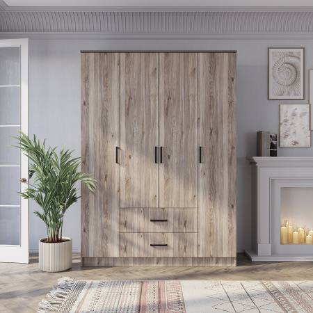 "Титан" шкаф 4-х створчатый (дуб смоки)