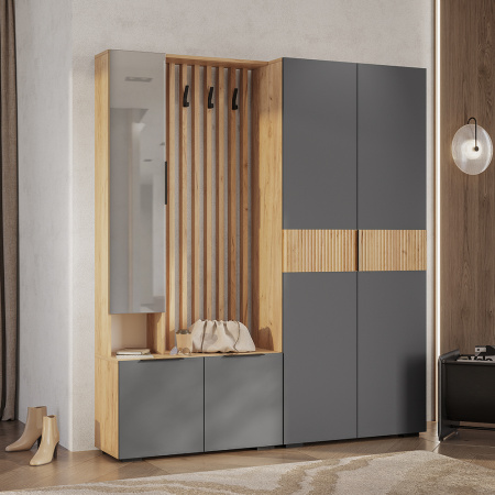 Прихожая "Сандра" ПР-03 (Крафт/Графит)