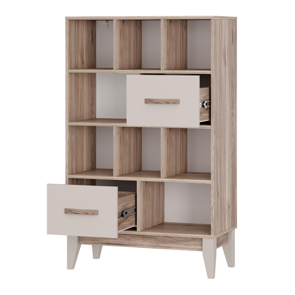 Стеллаж "Скандика" С-04 (дуб смоки/кашемир)