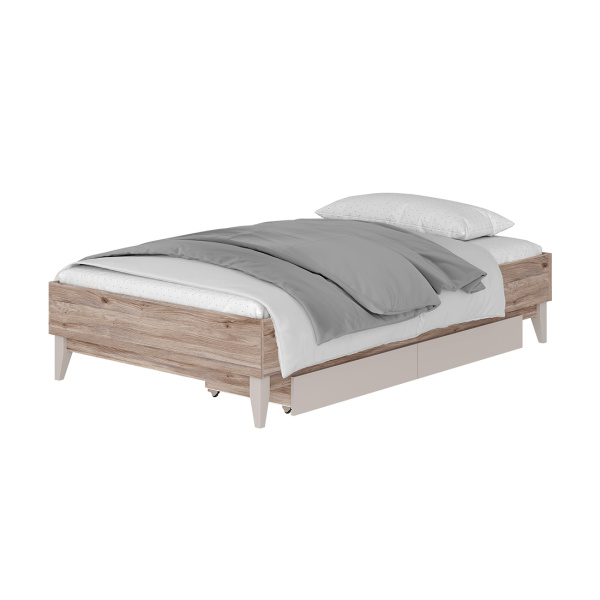 Кровать 1,2 м "Скандика" КР-09 (дуб смоки)