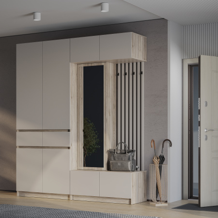 Шкаф 2-х створчатый "Багира" ШК-03 (Дуб смоки/Кашемир)