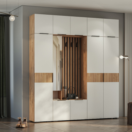 Шкаф 2-х створчатый "Сандра" ШК-04 (Крафт/Белый/Тортуга (М27))