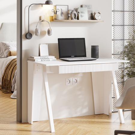 Стол письменный "Монблан" ПС-04 белый (Белый/лофт белый (М17))