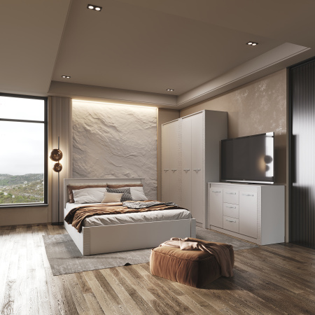 Шкаф 2-х створчатый "Монако" ШК-37 (кашемир/MF03)