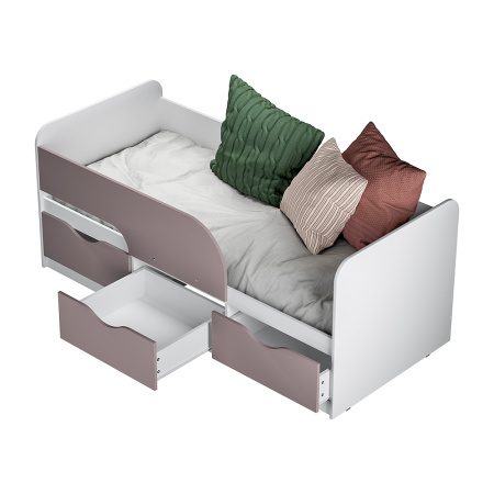 Кровать 0,9 м "Стандарт" КР-22 NEW (Белый/MF13)