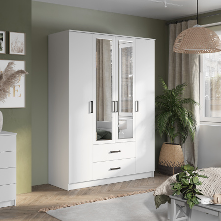 Шкаф 4-х створчатый "Фьюжн" ШК-14 (белый)