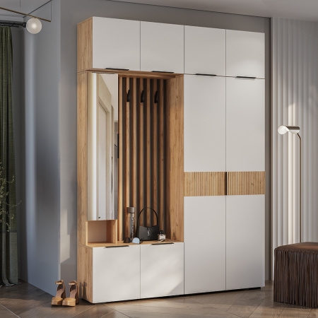 Прихожая "Сандра" ПР-03 (Крафт/Белый)