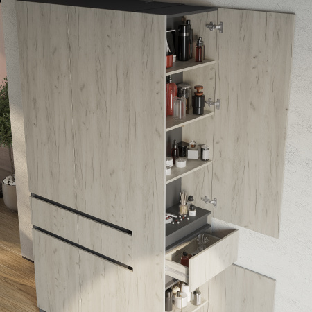 Шкаф 2-х створчатый "Багира" ШК-03 (Графит/Крафт белый)